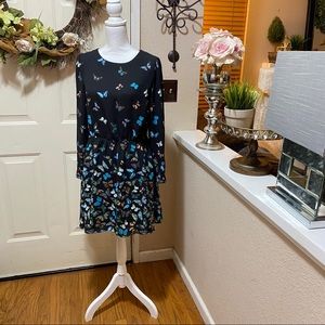 Oasis Bird Design Midi Frock Style Dress